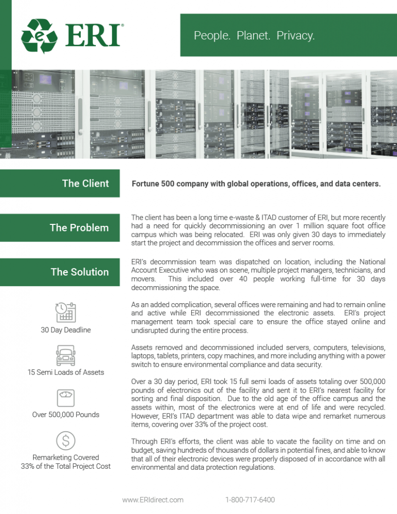 Screenshot of our Data Center Decommissioning Whitepaper